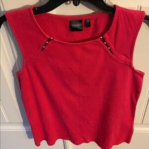 Rafaella Fuschia Pink Sleeveless Tank with Stud Accents